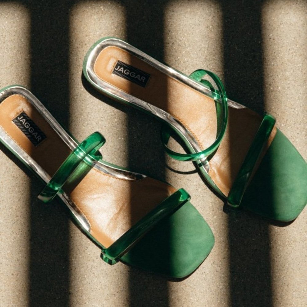 Jaggar Perspex Sandal Emerald